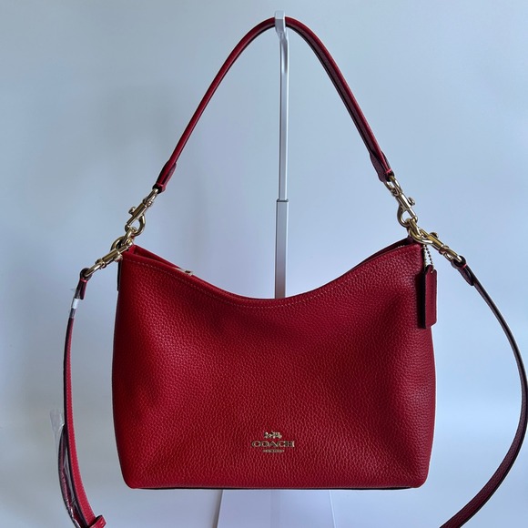 Coach Handbags - Coach Laurel Red Pebbled Leather Shoulder Bag CR148 Excellent